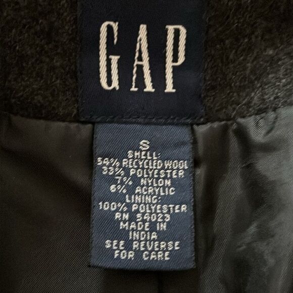GAP Wool Blend Charcoal Gray Button-Front Jacket Coat — Size S - Picture 5 of 5